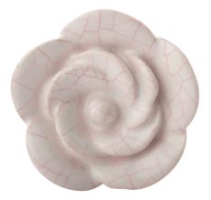 White Pink Crackle Medium Rose Flower Ceramic Knobs